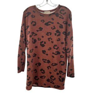 Perfect Peach Women's Animal Print Top Long Sleeve Size Small